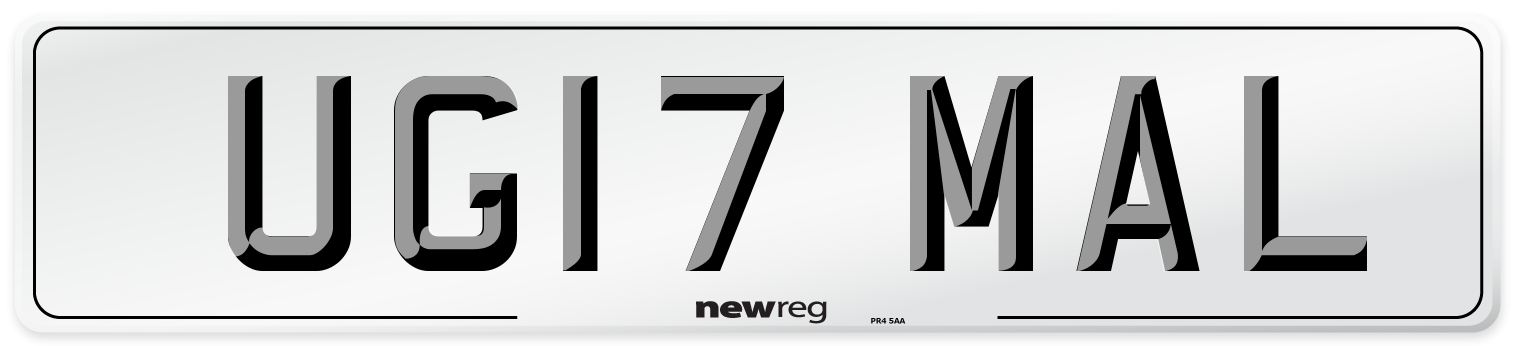 UG17 MAL Number Plate from New Reg
